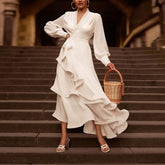 Deep V Sexy Solid Color Dress